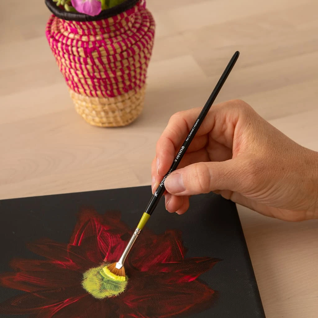 Brand new 🤩 Vienna Golden Taklon Fan Brush by Artist's Loft™ by Artists Loft ✔️ - Image 2