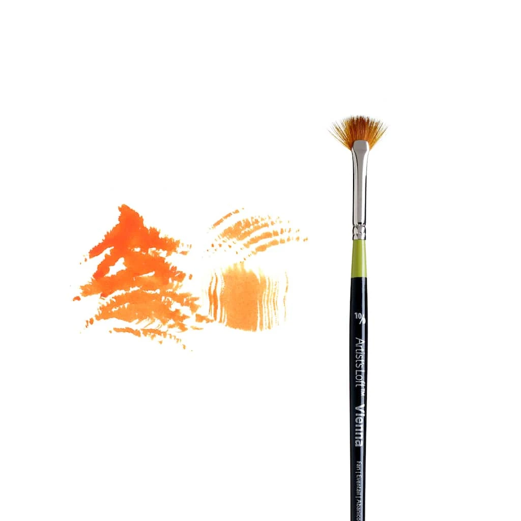 Brand new 🤩 Vienna Golden Taklon Fan Brush by Artist's Loft™ by Artists Loft ✔️ - Image 3