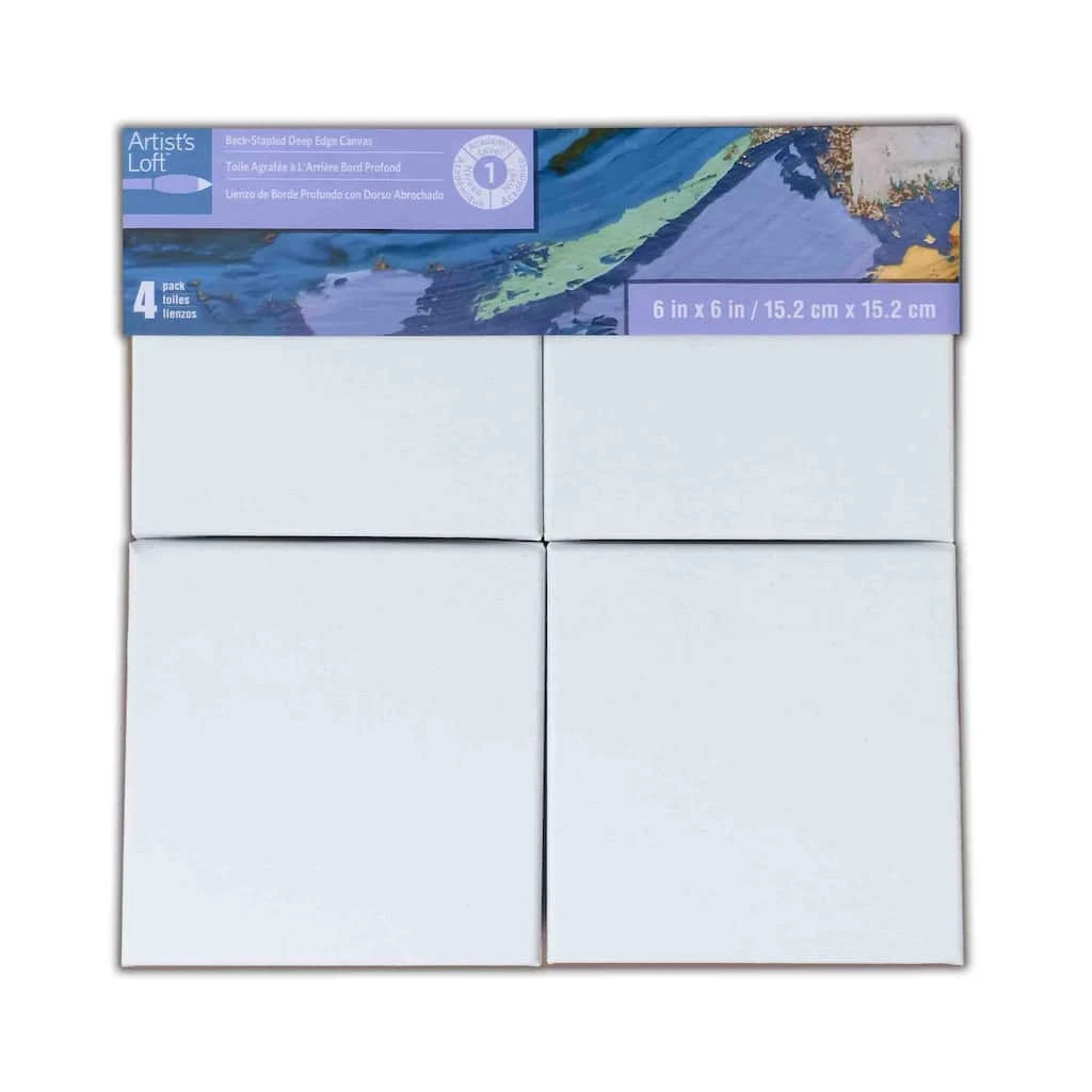 Deals ๐ฏ 4 Pack 6" x 6" Deco Canvas, Level 1 by Artist's Loft® by Artists Loft โ๏ธ - Image 5
