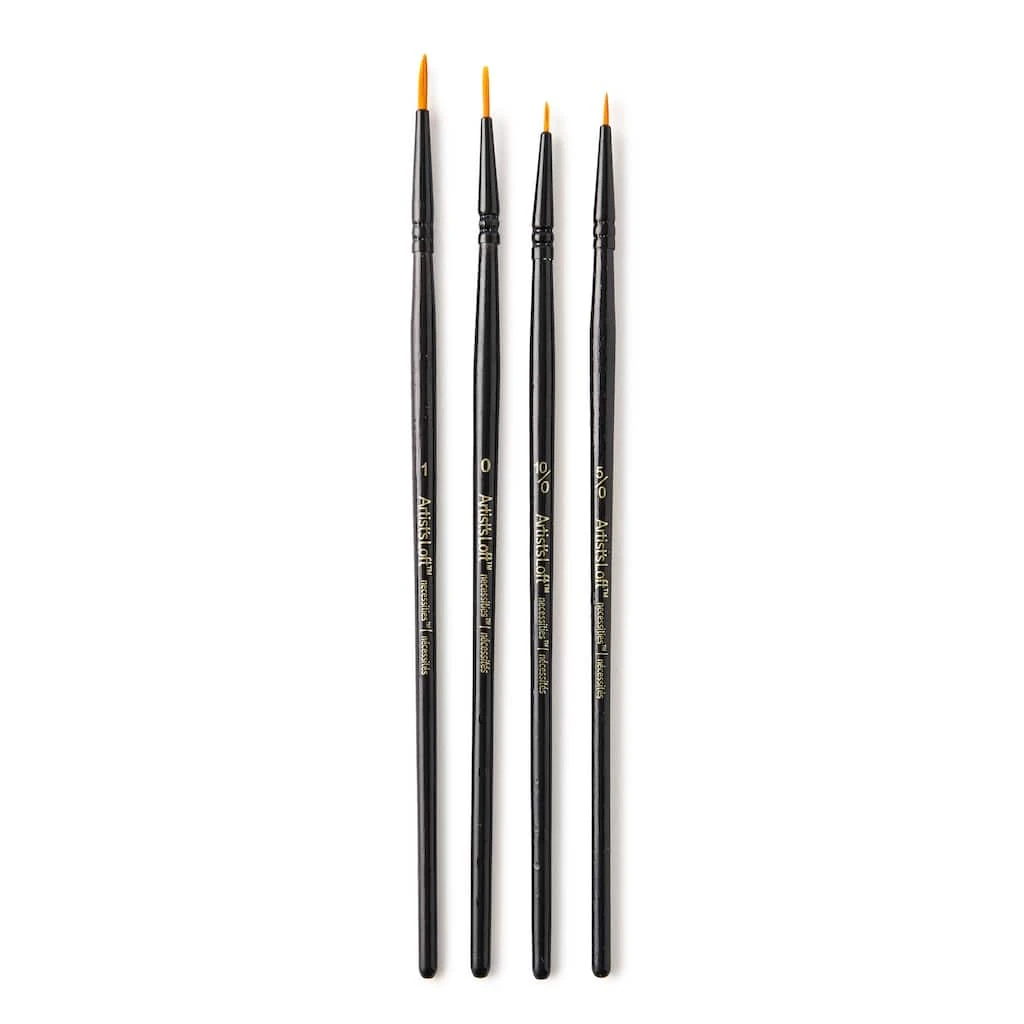 Cheap 😀 4 Piece Golden Synthetic Round Acrylic Brushes By Artist's Loft® Necessities™ by Artists Loft 😉 - Image 3