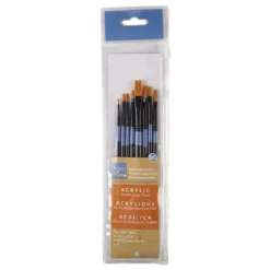 Wholesale ๐ 8 Piece Golden Synthetic Acrylic Brushes By Artist's Loft® Necessities™ by Artists Loft ๐