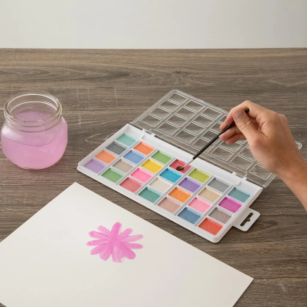 New ⌛ Pearlescent Watercolor Pan Set by Artist's Loft™ Necessities™ by Artists Loft ⭐ - Image 2