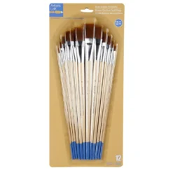 Best Sale ๐คฉ 12 Packs: 12 ct. (144 total) Necessities™ Brown Synthetic Flat Brush Set by Artist's Loft™ by Artists Loft ๐งจ