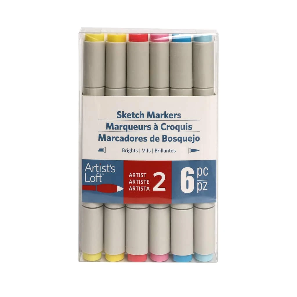 Best Pirce 😉 6 Packs: 6 ct. (36 total) Bright Primaries Sketch Markers by Artist's Loft™ by Artists Loft 🔥