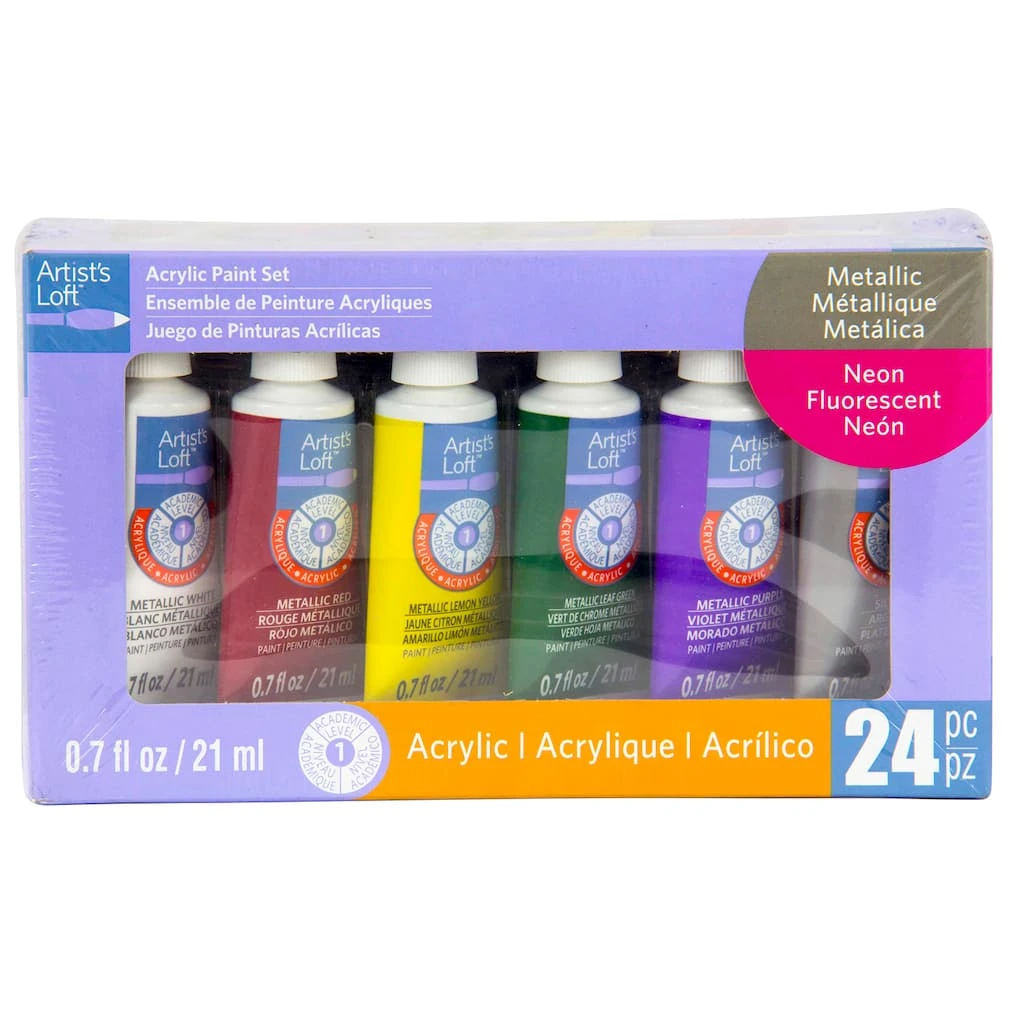 Cheap ๐ Metallic & Neon Acrylic Paint Set By Artist's Loft™ by Artists Loft ๐