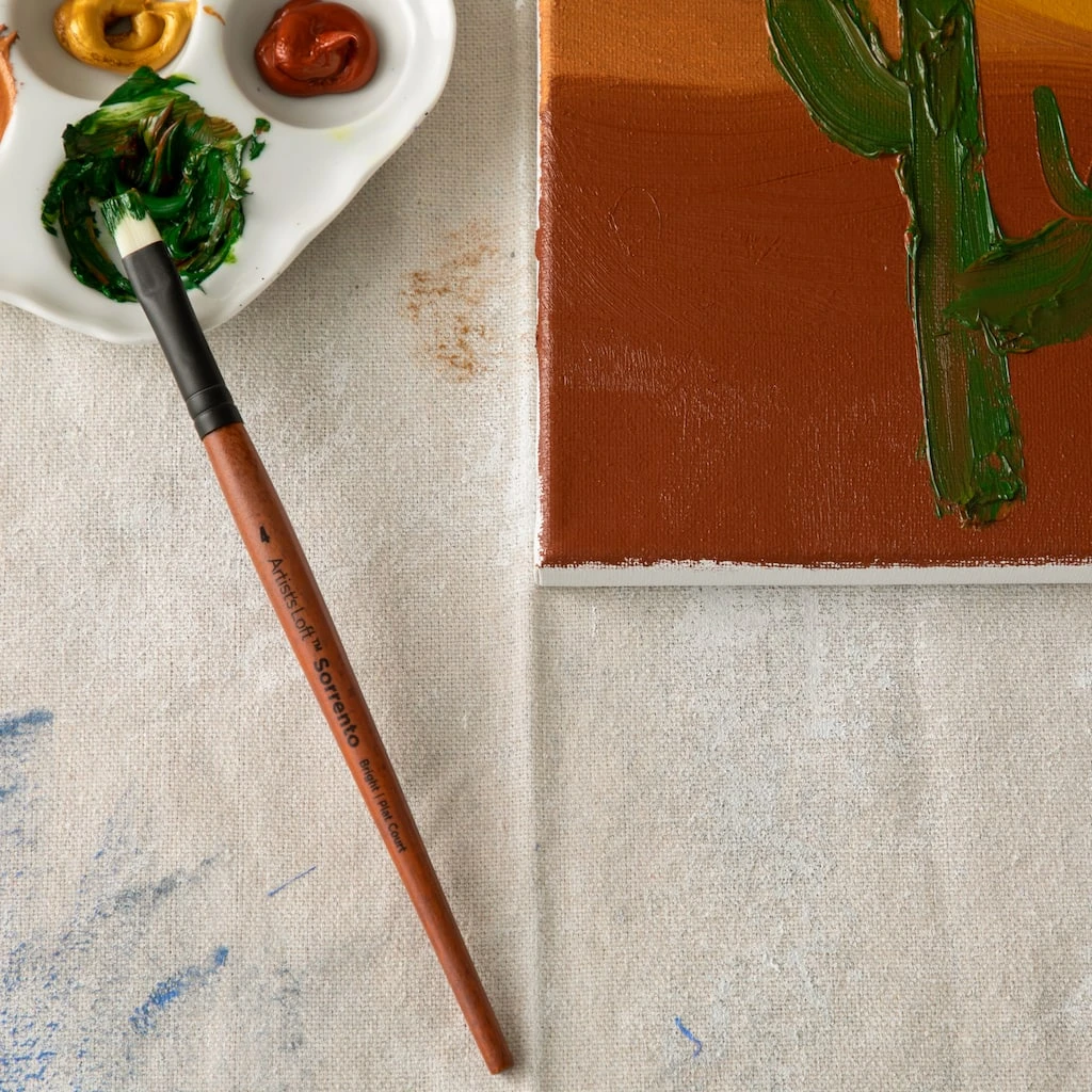 Coupon 😀 Level 1 Oil Short Handle Bright Brush by Artist's Loft™ by Artists Loft 😉 - Image 2