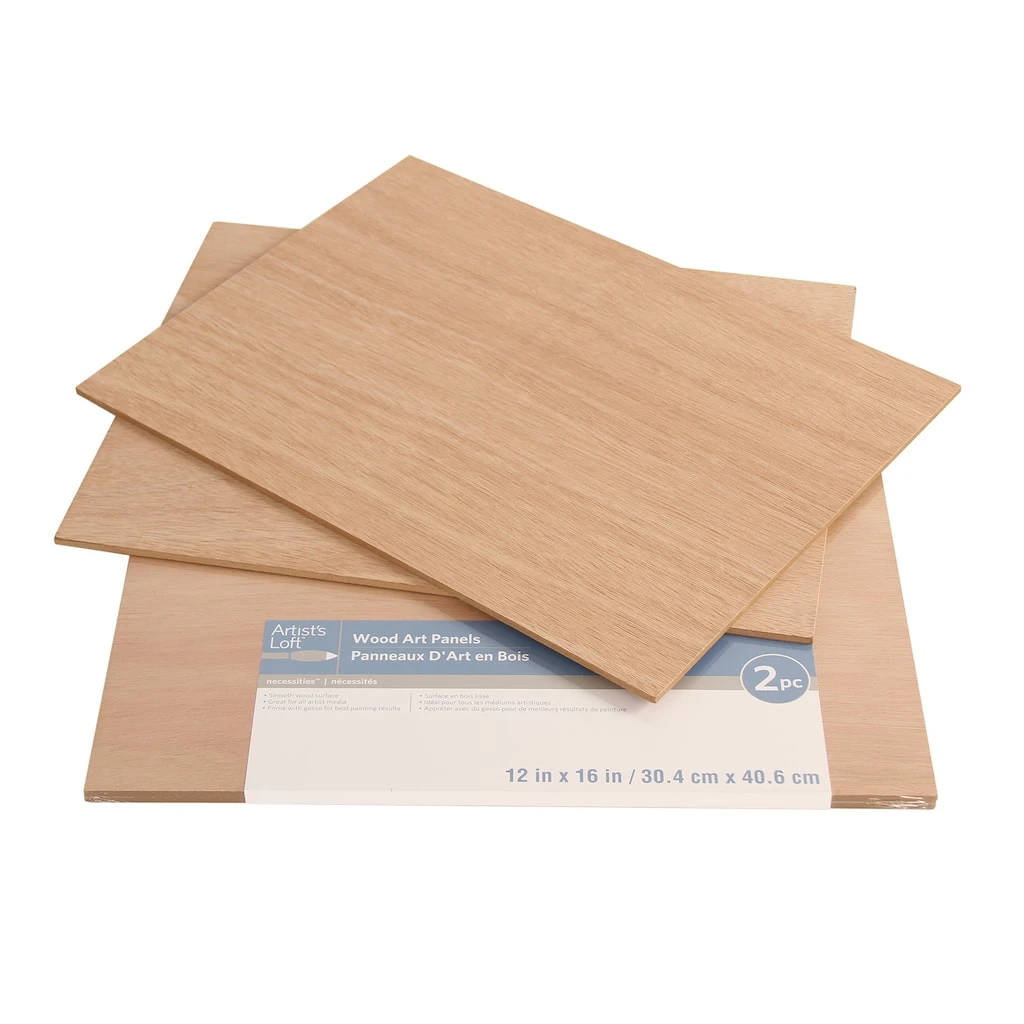 New โ๏ธ 12 Packs: 2 ct. (24 total) 12" x 16" Unfinished Wood Art Panel by Artist's Loft™ Necessities™ by Artists Loft ๐ - Image 3