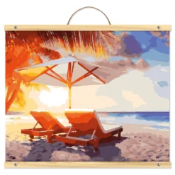 Hot Sale ❤️ 12 Pack: Beach with Chairs Paint-by-Number Kit by Artist's Loft™ Necessities™ by Artists Loft 🔔
