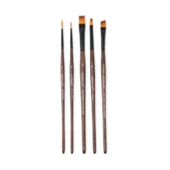 New ✨ Golden Synthetic Acrylic 5 Piece Brush Set by Artist's Loft™ by Artists Loft 💯