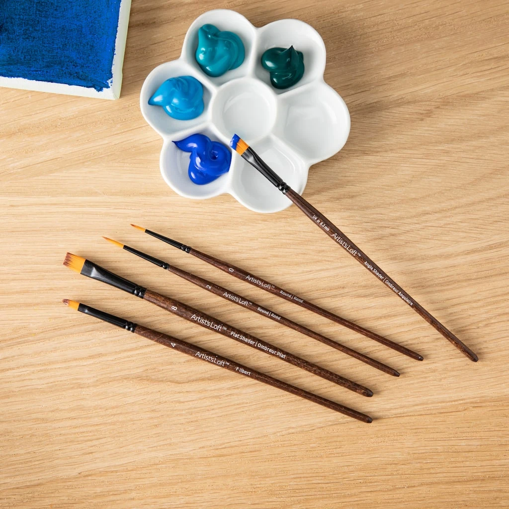 New โจ Golden Synthetic Acrylic 5 Piece Brush Set by Artist's Loft™ by Artists Loft ๐ฏ - Image 2