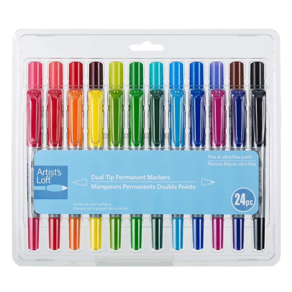 Best Sale ❤️ 6 Pack: 24 ct. (144 total) Dual Tip Permanent Markers by Artist's Loft™ by Artists Loft ❤️