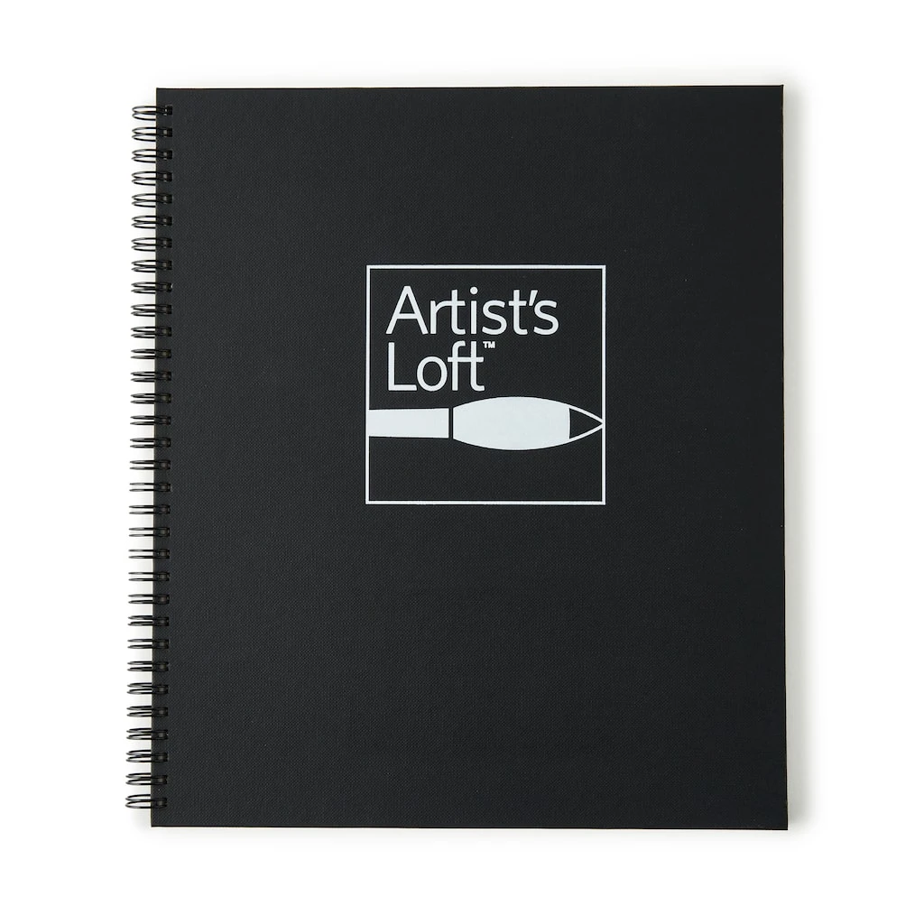 Budget ๐ Black Hard Cover Drawing Pad by Artist's Loft™, 8.5" x 11" by Artists Loft ๐