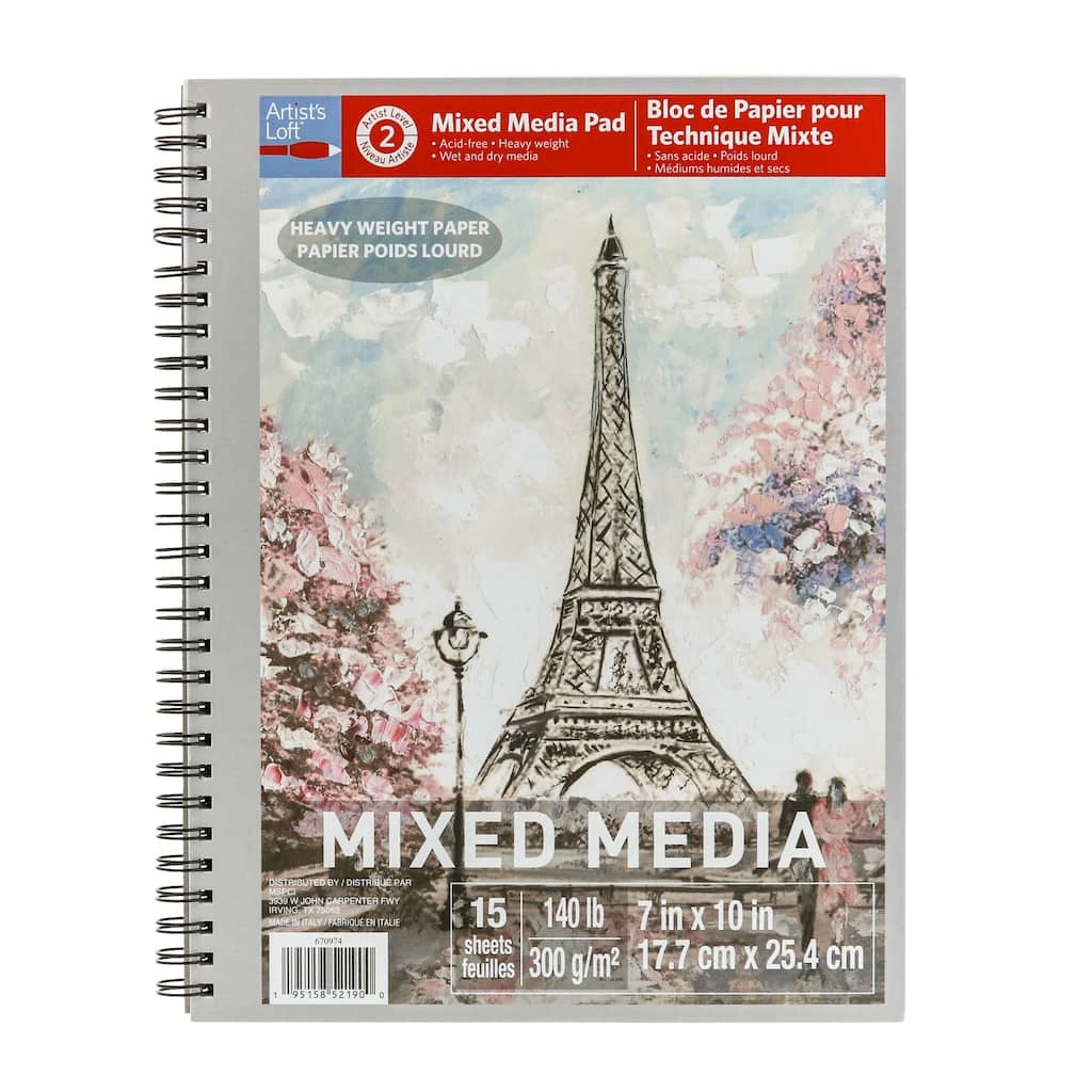 Wholesale ❤️ 12 Pack: Mixed Media Heavy Weight Paper Pad by Artist's Loft™, 7" x 10" by Artists Loft 😀