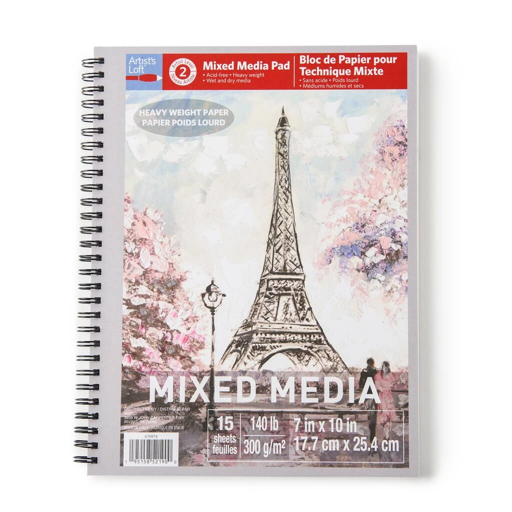 Wholesale ❤️ 12 Pack: Mixed Media Heavy Weight Paper Pad by Artist's Loft™, 7" x 10" by Artists Loft 😀 - Image 8