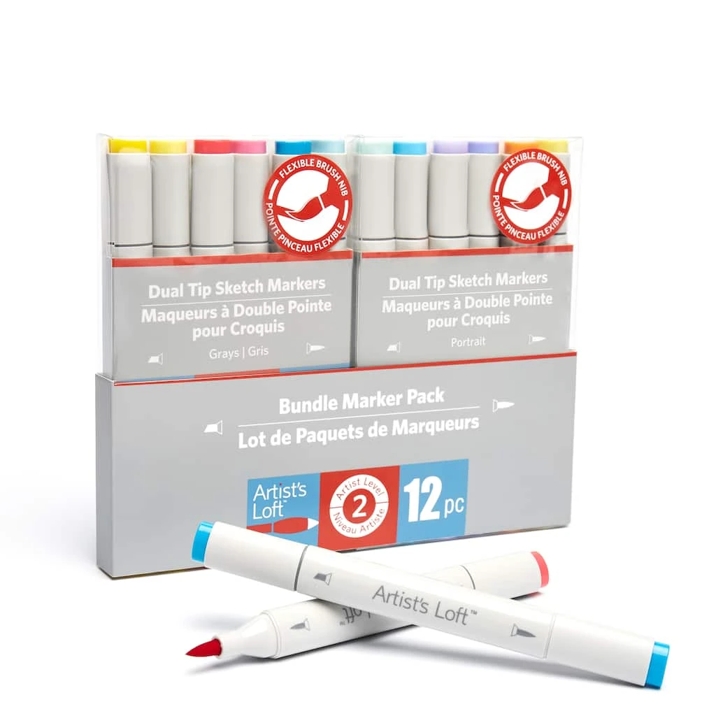 Flash Sale ๐ Dual Tip Pastel Sketch Marker Bundle Pack by Artist's Loft™ by Artists Loft ๐