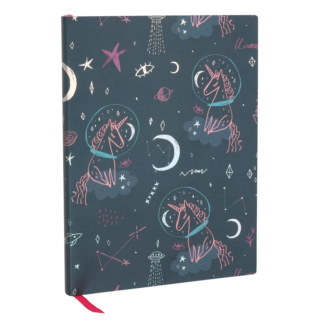 Flash Sale 👏 Black Space Unicorn Lined Journal by Artist's Loft™, 6" x 8" by Artists Loft 🎉