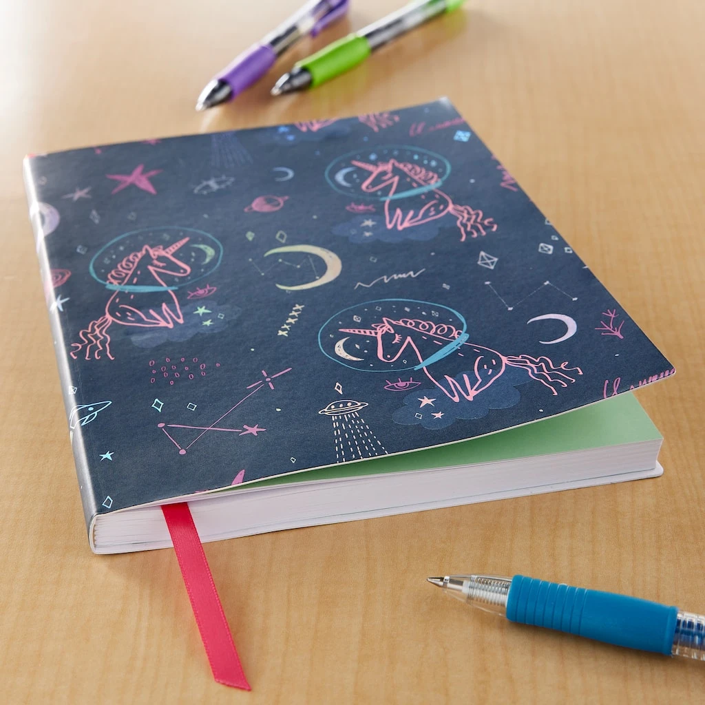 Flash Sale 👏 Black Space Unicorn Lined Journal by Artist's Loft™, 6" x 8" by Artists Loft 🎉 - Image 2