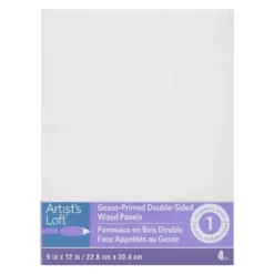 Outlet 👏 4 Pack Level 1 9" x 12" Gesso-Primed Double-Sided MDF Panels by Artist's Loft™ by Artists Loft 🔥