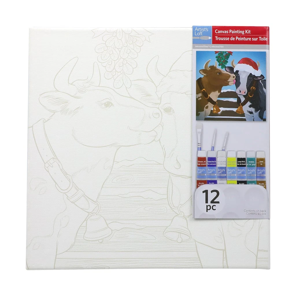 Hot Sale 😍 Holiday Cows Canvas Painting Kit by Artist's Loft™ Necessities™ by Artists Loft 😍 - Image 2