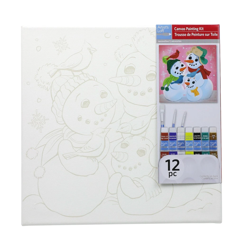 Discount ๐ Snow Family Canvas Painting Kit by Artist's Loft™ Necessities™ by Artists Loft ๐ - Image 2