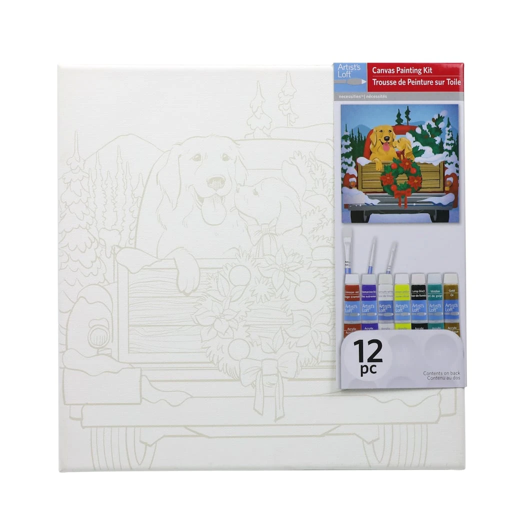 Flash Sale 😉 Dogs in Red Truck Canvas Painting Kit by Artist's Loft™ Necessities™ by Artists Loft ⌛ - Image 2