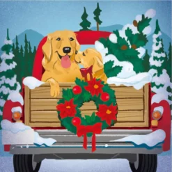 Flash Sale 😉 Dogs in Red Truck Canvas Painting Kit by Artist's Loft™ Necessities™ by Artists Loft ⌛