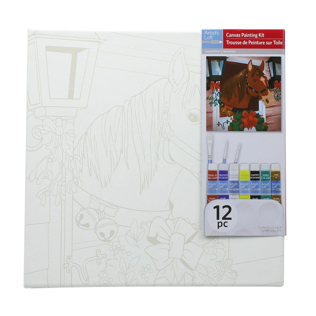 Outlet ❤️ Holiday Horse Canvas Painting Kit by Artist's Loft™ Necessities™ by Artists Loft ⭐ - Image 2