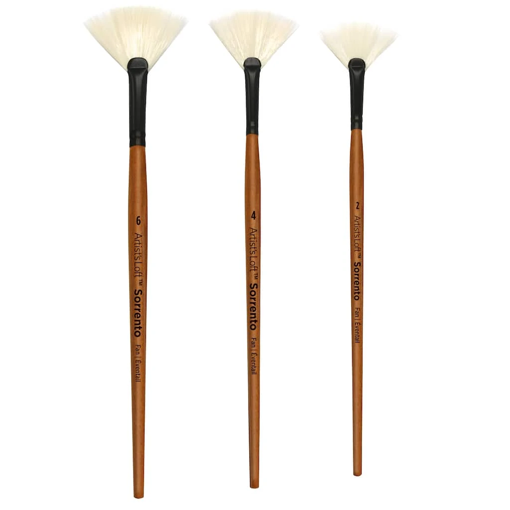 Cheap ⭐ 12 Pack: Sorrento Oil Short Handle Fan Brush by Artist's Loft™ by Artists Loft 👍