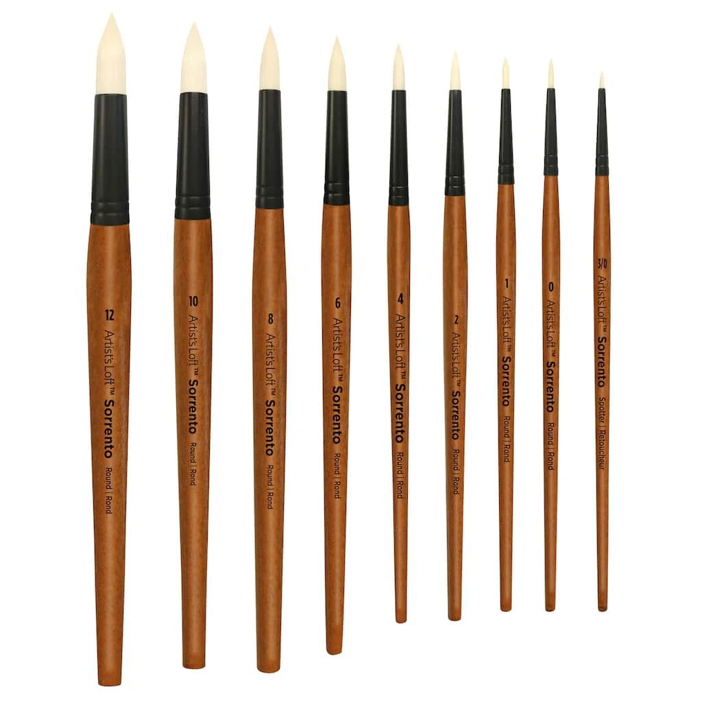 Hot Sale ❤️ 12 Pack: Sorrento Oil Short Handle Round Brush by Artist's Loft™ by Artists Loft 😀