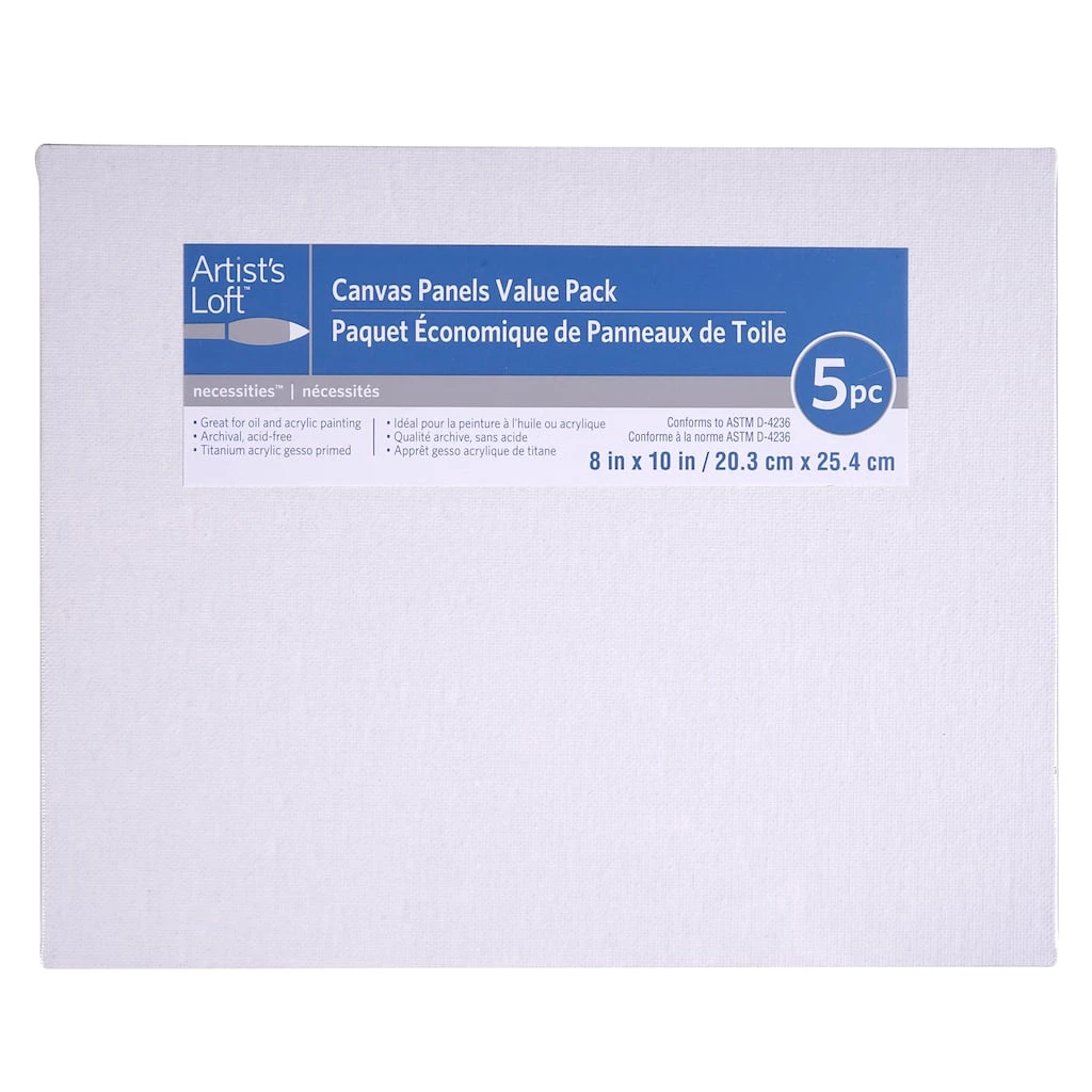 Wholesale ✔️ 8 Packs: 5 ct. (40 total) 8" x 10" Canvas Panel Value Pack by Artist's Loft® Necessities™ by Artists Loft ⭐ - Image 5