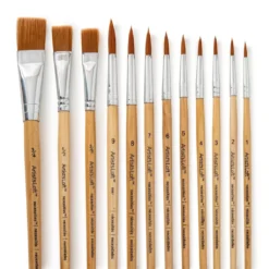 Cheap 🔔 12 Packs: 12 ct. (144 total) Necessities™ Brown Synthetic Flat & Round Brushes by Artist's Loft® by Artists Loft ✔️
