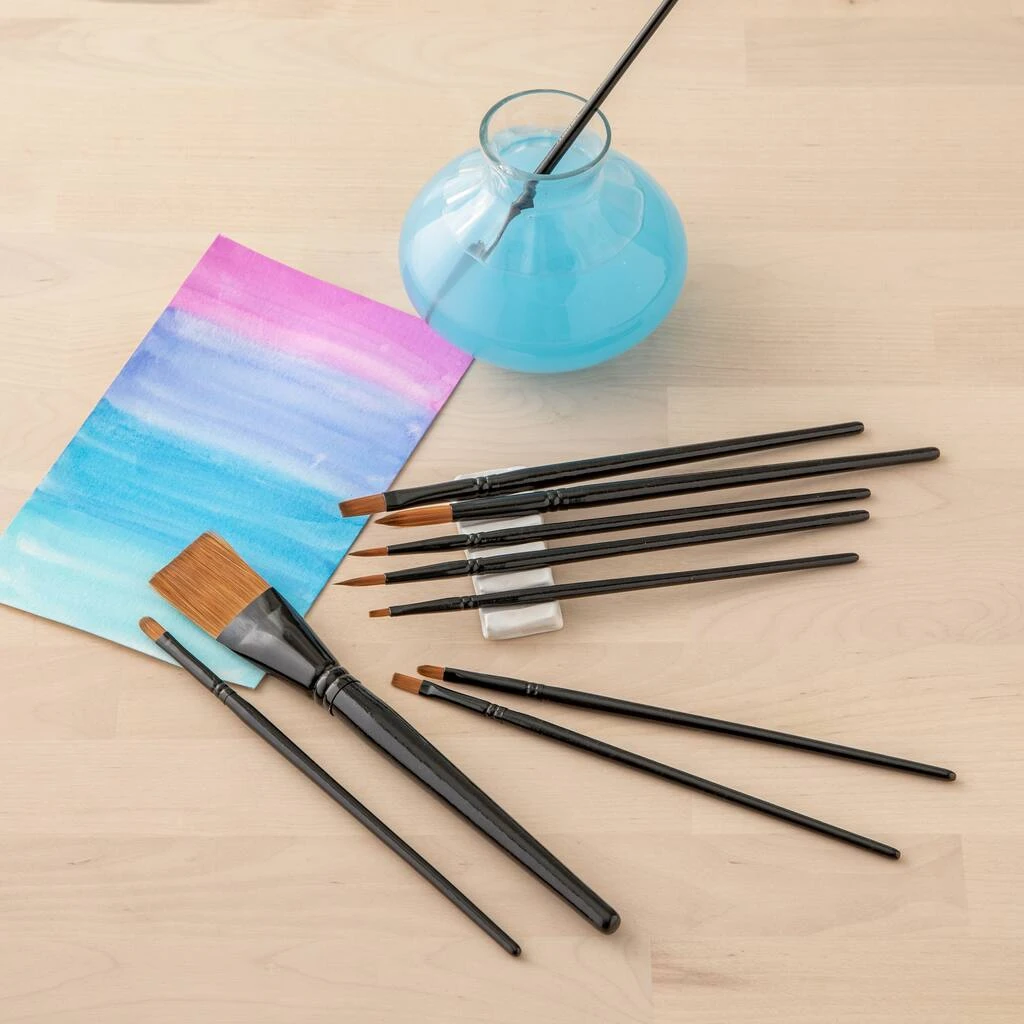 Best Sale ๐ฅ 12 Packs: 10 ct. (120 total) Necessities™ Brown Synthetic Watercolor Brush Set by Artist's Loft™ by Artists Loft ๐ - Image 2