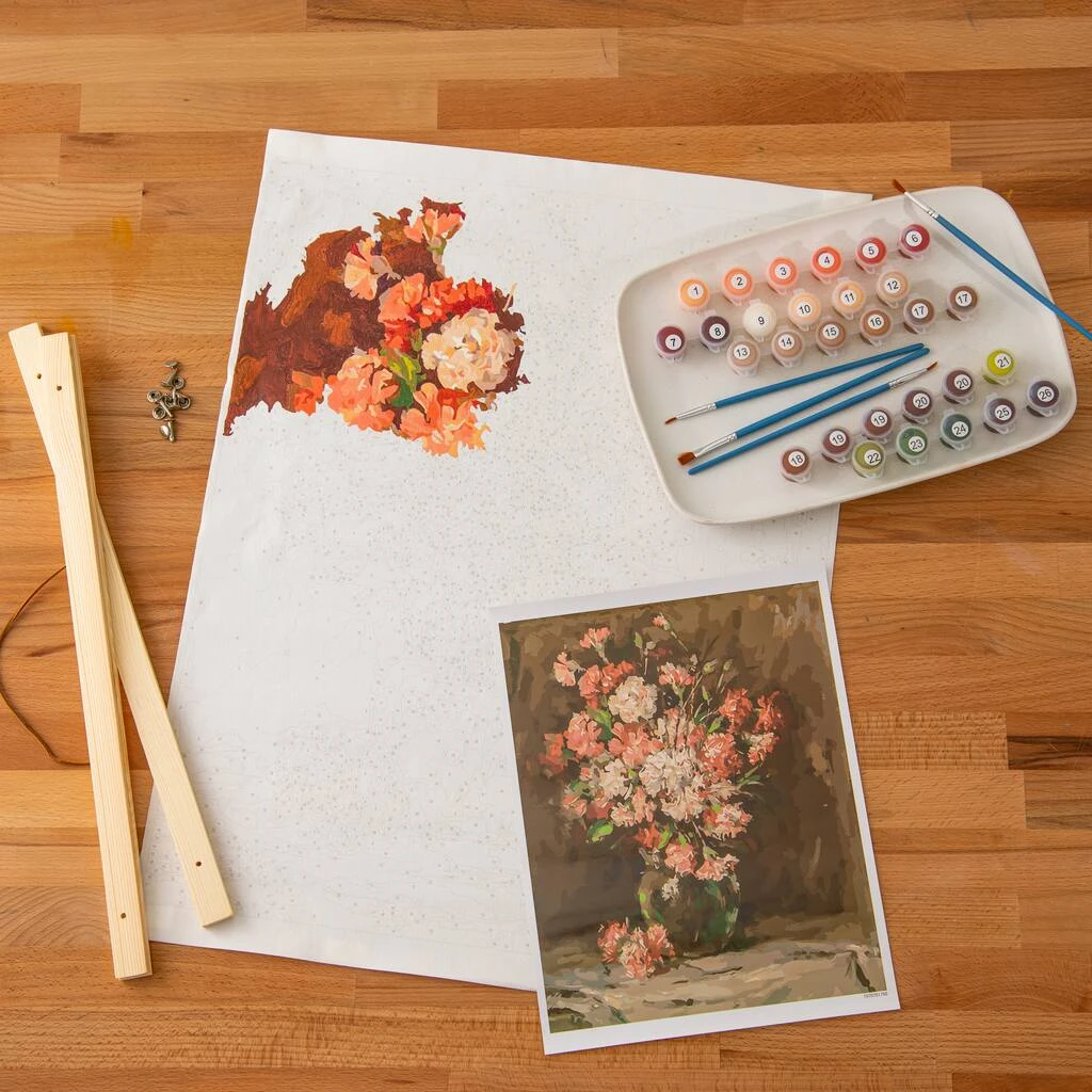 Best Sale ✔️ 12 Pack: Pink Flowers Paint-by-Number Kit by Artist's Loft™ Necessities™ by Artists Loft ❤️ - Image 2